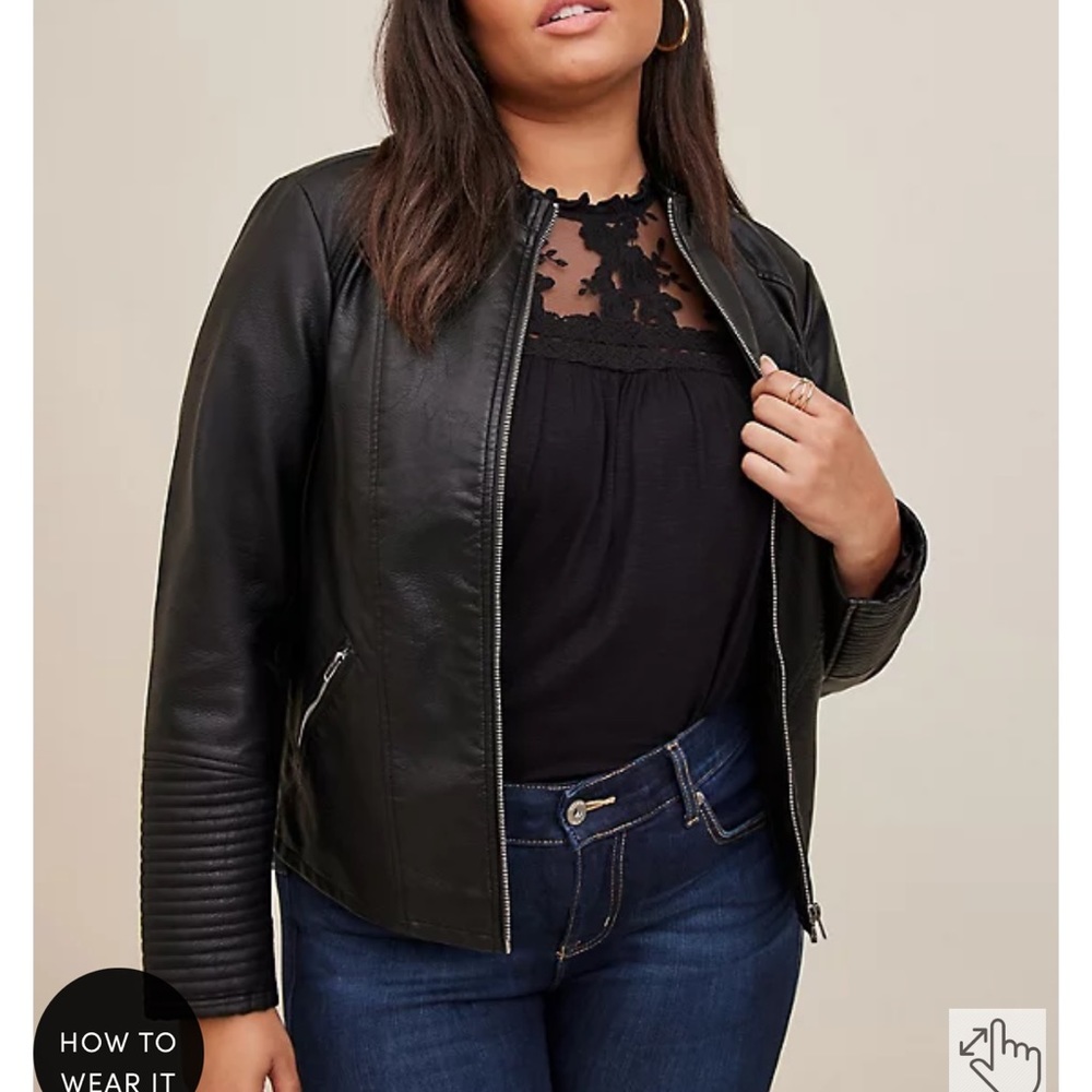 Torrid motto faux leather jacket size 0